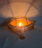 Plafond / wandlamp - Glas, Messing, Koper, Antiek en Kunst, Curiosa en Brocante
