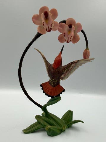 Franklin Mint – Topaz Ruby and Orchid – The Hummingbirds,, Antiek en Kunst
