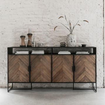 *WOONWINKEL* DTP Home Criss Cross Visgraat Dressoir Zwart Te, Verzenden, Nieuw