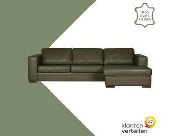 Leren hoekbank Flow - 2,5 zits arm links + longchair rechts, 250 tot 300 cm, Hoekbank, Nieuw, Ophalen of Verzenden