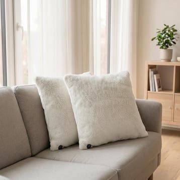 Warmtekussens set van 2 - lichtgrijs - 55 x 55 cm |, Verzenden, Nieuw, Grijs