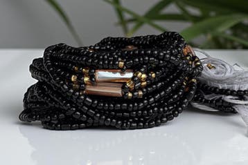 3 in 1 Waist Beads / Afrikaanse Heupketting -  Obasogie - Zw, Ophalen of Verzenden, Nieuw