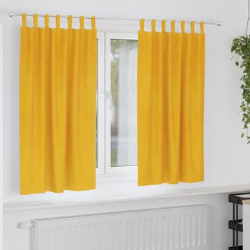 vidaXL Gordijnen 2 st Mosterdgeel 140 x 175 cm fluweel, Verzenden, Nieuw