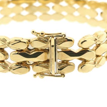 Gouden Bismarck schakelarmband, Ophalen of Verzenden, Gebruikt, Goud, Goud