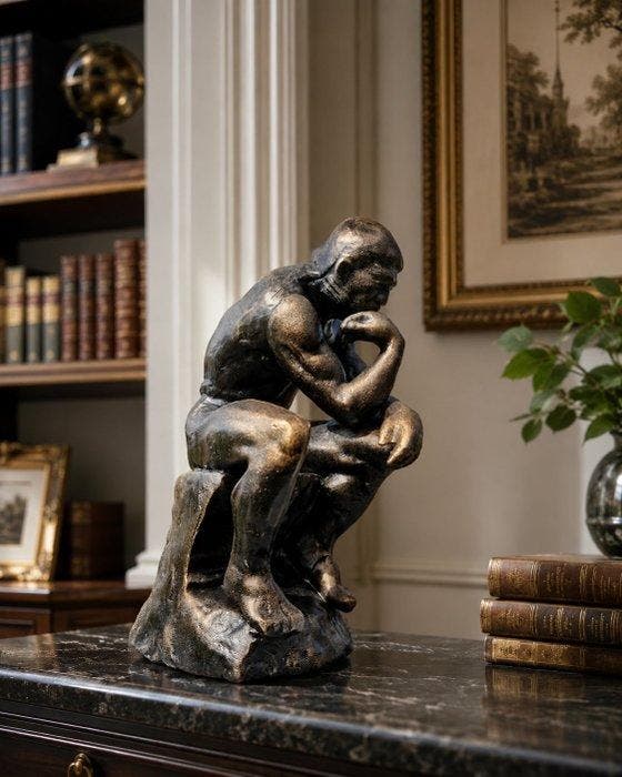 Beeld, The Thinker - Iron - 25.5 cm - IJzer, Antiek en Kunst, Kunst | Designobjecten