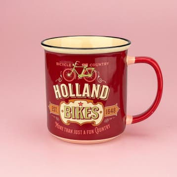 Beker vintage bikes Holland - rood, Ophalen of Verzenden, Nieuw