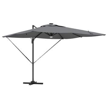 vidaXL Roma Parasol met LED-striplichten Antraciet 286 x 284, Verzenden, Nieuw, 2 tot 3 meter