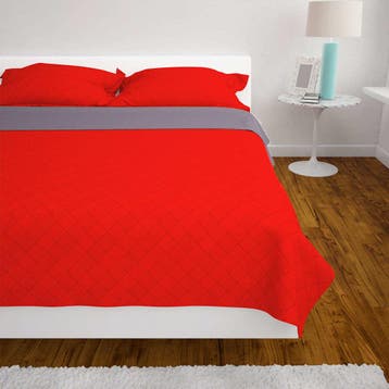 vidaXL Dubbelzijdige quilt bedsprei rood en grijs 220x240 cm, Huis en Inrichting, Verzenden, Nieuw, Meerkleurig