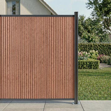 WPC schutting Grassano uitbreidingsset met paal 185x175 cm b, Tuin en Terras, Verzenden, Nieuw