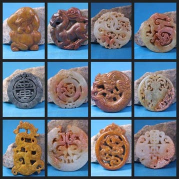 Traditionele Chinese steen-snijwerken – Draak – Paard –