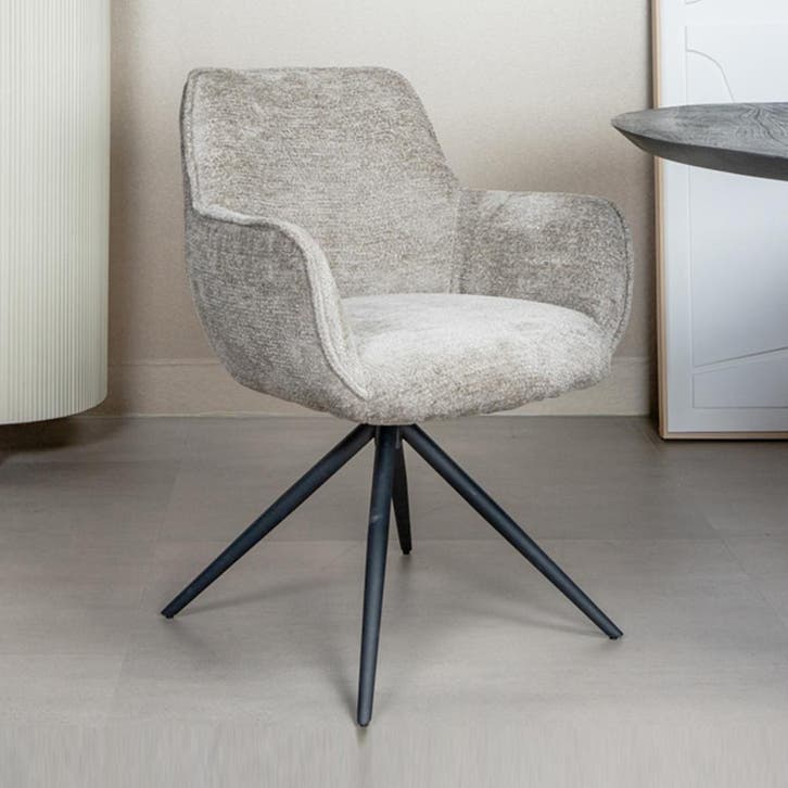 *WOONWINKEL* Tower Living Fondo Boucle Stoel Draaibaar Taupe, Huis en Inrichting, Stoelen, Nieuw, Verzenden