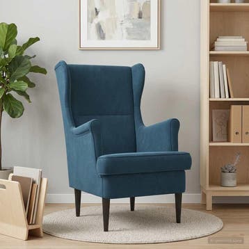 vidaXL Fauteuil Blauw Fluweel, Huis en Inrichting, Fauteuils, Verzenden, Nieuw
