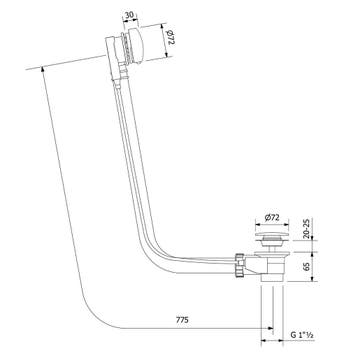 Badafvoercombinatie Polysan Marble met Waste 775 mm Plug 72, Ophalen of Verzenden, Nieuw