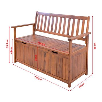 Tuinbank Avezzano tweezitsbank met opbergvak 130x60x88 cm ho, Verzenden, Nieuw