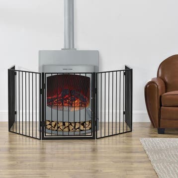 Metalen kachelscherm / openhaard hek - 300 cm - Incl. Poort, Verzenden, Nieuw