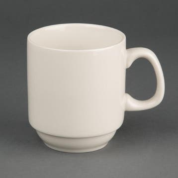 Olympia Ivory stapelbare mok 285ml (12 stuks), Verzenden, Nieuw