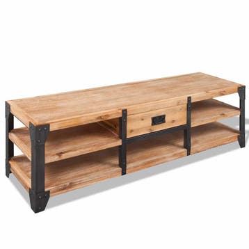 vidaXL Tv-meubel 140x40x45 cm massief acaciahout, Minder dan 50 cm, Verzenden, Nieuw, Minder dan 100 cm