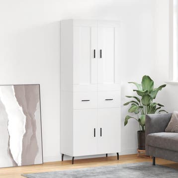 vidaXL buffetkast 69,5x34x180 cm bewerkt hout wit, Minder dan 50 cm, Verzenden, Nieuw, Minder dan 100 cm