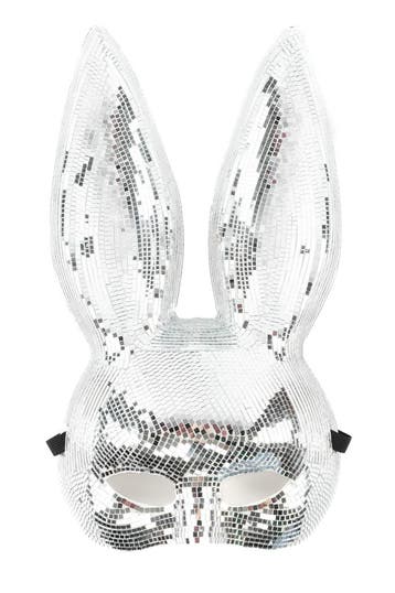 KIMU® Discobal Masker Konijn Spiegeltjes Disco Spiegelbal Ko, Ophalen of Verzenden, Nieuw, Feestartikel, Carnaval