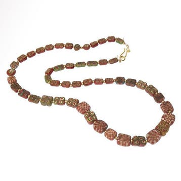 Oud-Romeins Glas, Goud Zeldzame halsketting met