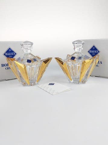 Koekjesdoos (2) - Prinses - 24 kt goud - Twin Crystal, Antiek en Kunst, Antiek | Glas en Kristal