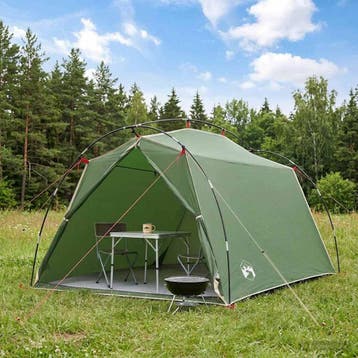 vidaXL Tunneltent 2-persoons Groen 185T Polyester met PU, Verzenden, Nieuw, Tot en met 2