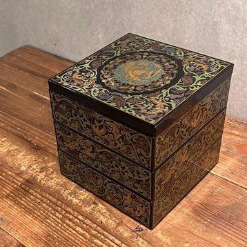 Japanese Makie Lacquerware Jubako - Container - houtmeel en