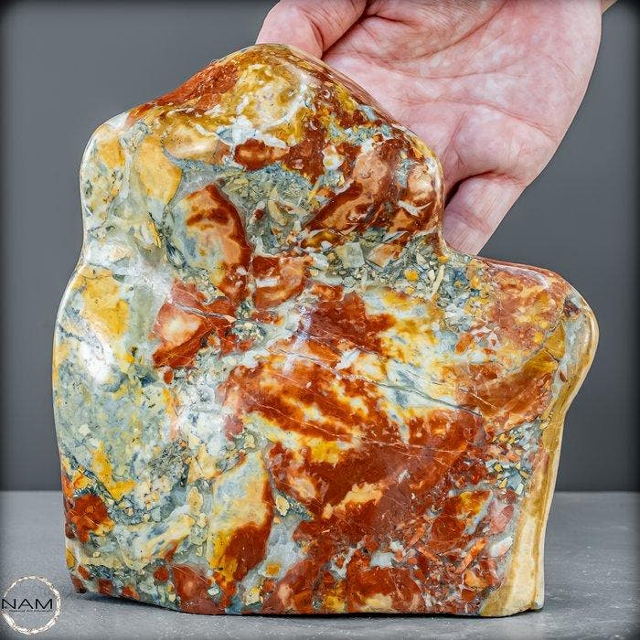 Zeldzamer Picture Jasper uit Indonesië – Kleurrijke pracht, Verzamelen, Mineralen en Fossielen