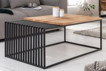 Massief houten salontafel ARCHITECTURE 100cm geolied eiken, Ophalen of Verzenden, Nieuw