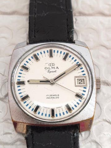 Olma - Vintage. Sport - Racing Dial Cushion Case - Date -, Nieuw