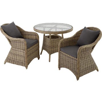 Aluminium rotan zitgroep Zürich 2+1 - natuur, Verzenden, Nieuw
