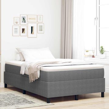 vidaXL Platform bedframe Lichtgrijs 120 x 200 cm Katoen Stof, Verzenden, Nieuw, Twijfelaar, Stof