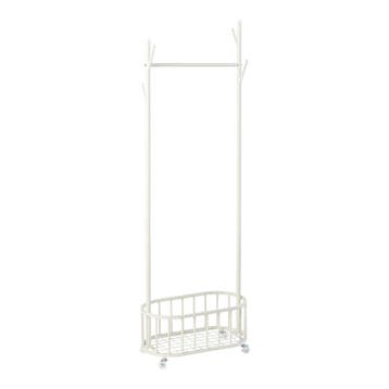 [en.casa] Kledingrek op wielen Risør 175x60x32 cm wit, Huis en Inrichting, Verzenden, Nieuw