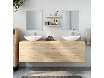 vidaXL - Badkamermeubelset - 5-delig - Wandgemonteerd -, Verzenden, Zo goed als nieuw