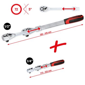 KS Tools 1/4 + 1/2 Telescoopratelset 2-delig – Verstelbare, Auto diversen, Autogereedschap, Verzenden, Nieuw