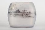 Daum Frères - Vaas - Paysage lacustre - Opaline glas