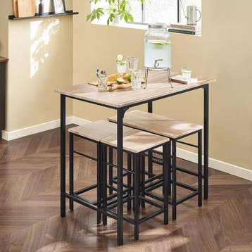 2dekans | SoBuy Bartafel met 4 Krukken - Modern - max. 120, Huis en Inrichting, Tafels | Eettafels, Ophalen of Verzenden, Zo goed als nieuw