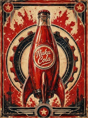 Shayer - Fallout – Nuka-Cola Red Rocket - XL - 60x80cm - 1/1, Nieuw