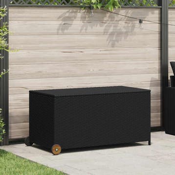 vidaXL Tuinbox 120x65x61 cm poly rattan zwart, Verzenden, Nieuw