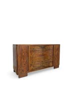 Credenza - Wortelnotenhout, Walnoot, Hout, Messing, Antiek en Kunst