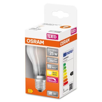 Osram LED filamentlamp E27 2.2W 250lm 2700K dimbaar mat 2..., Ophalen of Verzenden, Nieuw