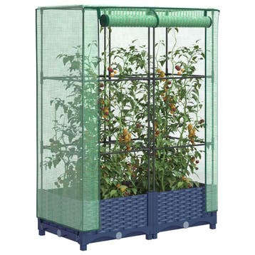 vidaXL Plantenbak verhoogd met kashoes 80x40x123 cm, Verzenden, Nieuw, Kunststof