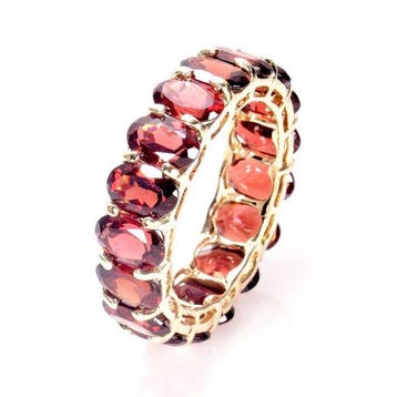 Ring - 14 karaat Geel goud - 9.27ct. tw. Granaat -, Sieraden, Tassen en Uiterlijk, Ringen, Nieuw