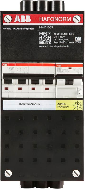 ABB HAF HM-D13C.5 KAST PV 1P B16 0.3A +B40 3P+N, Ophalen of Verzenden, Nieuw, Groepenkast