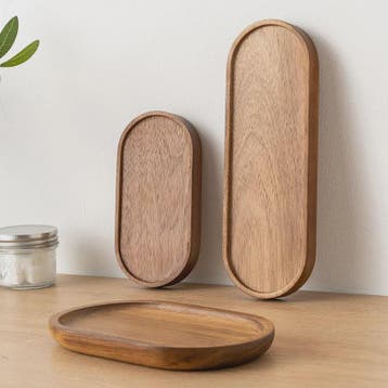 Set Ovalen Houten Serveerschalen - Stijlvol en Duurzaam, Verzenden, Nieuw