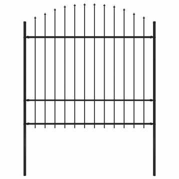 vidaXL Tuinhek Woerden met speerpunt staal 170x175 cm zwart, Tuin en Terras, Schuttingen, Verzenden, Nieuw, IJzer, Minder dan 1 meter