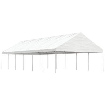 vidaXL Prieel met dak 13,38x5,88x3,75 m polyetheen wit, Verzenden, Nieuw
