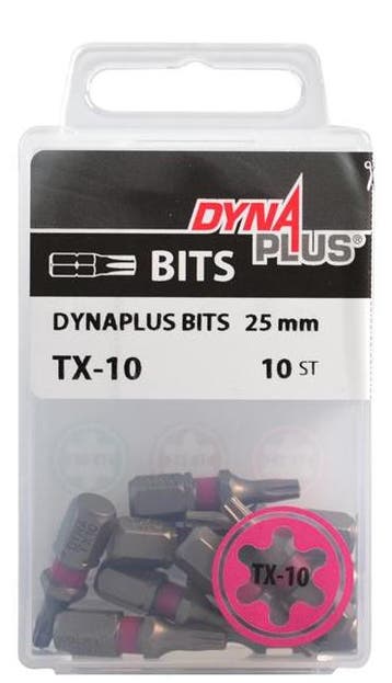 Dynaplus schroefbit TX10 25mm - 10 stuks, Doe-het-zelf en Verbouw, Verzenden, Nieuw