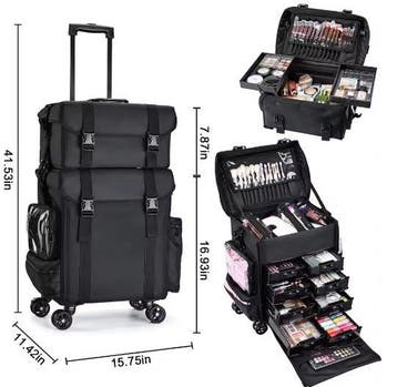Professionele Rollende Make-up Koffer Nylon Organizer, Verzenden, Nieuw