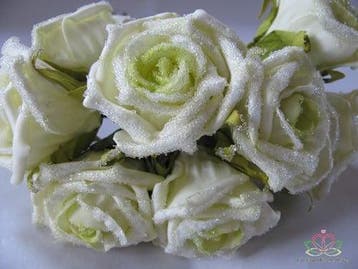 Foamroos Elegant Cremegroen Besuikerd bundel, Ophalen of Verzenden, Nieuw